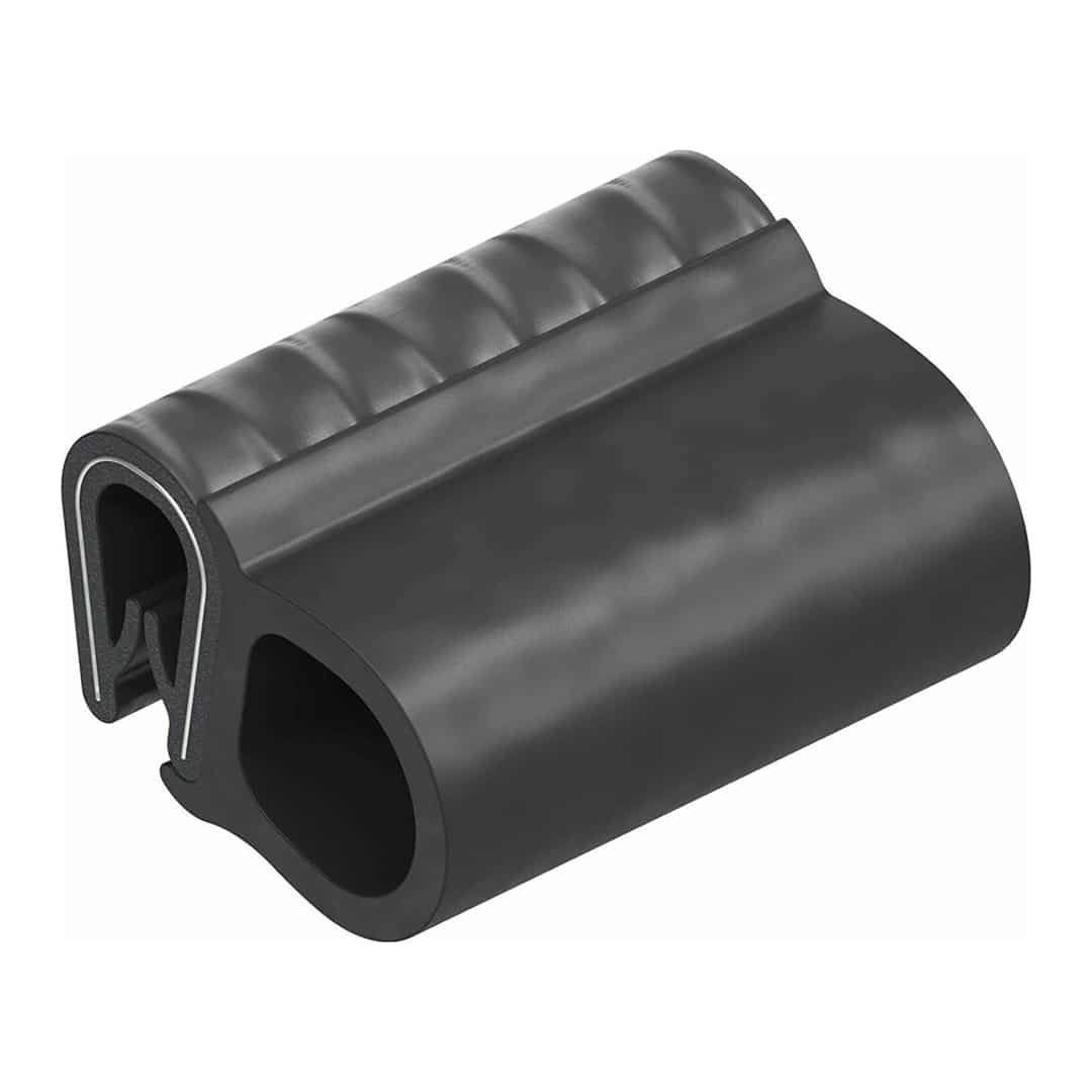 Kantenschutz-Dichtprofil aus PVC mit Stahlklemmband Klemmbereich 1,0-4,0 mm  Schwarz und aufgeklebter Moosgummidichtung EPDM » KD Beschläge